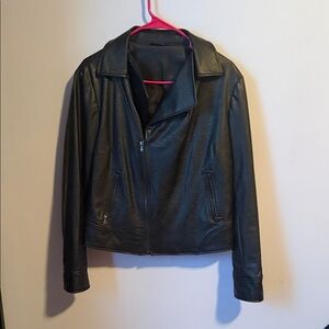 Daisy Fuentes Black Leather Jacket